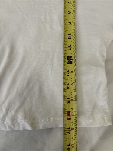 EUC Shein White Cropped T Shirt Womens Medium Soft Half Tee - Picture 6 of 7