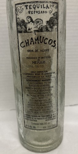 Tequila Reposado Especial Chamucos bottiglia vuota lotto 1503 - Foto 7 di 9