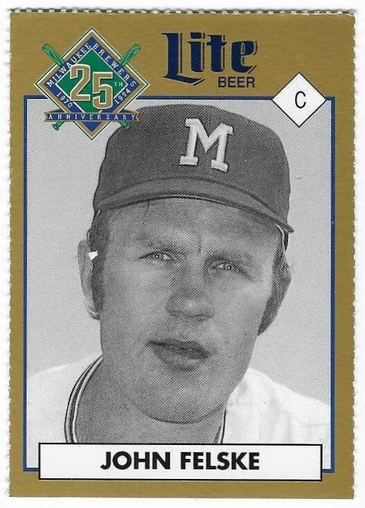 JOHN FELSKE 1994 MILWAUKEE BREWERS MILLER BREWING **FREE SHIPPING**