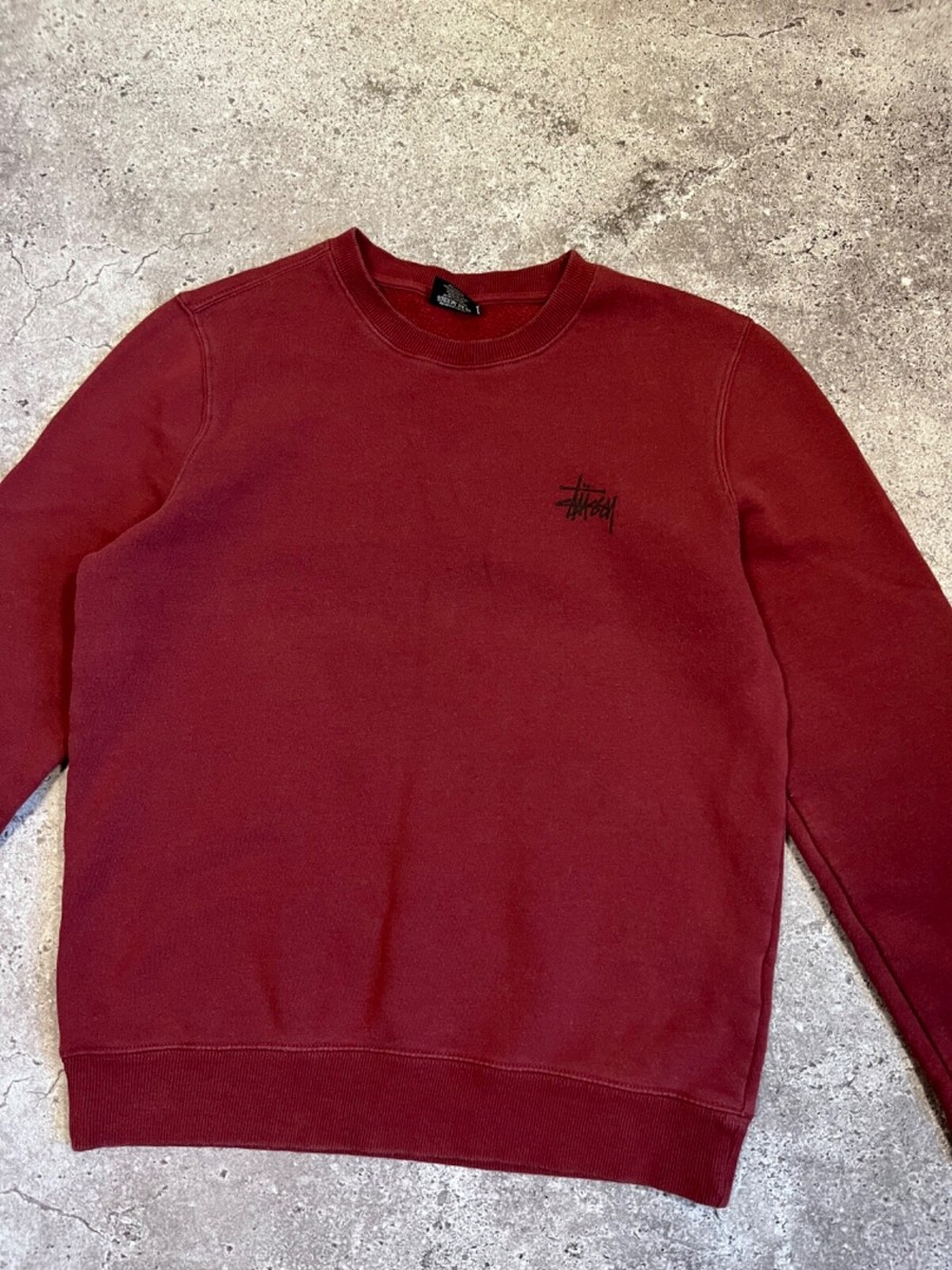 Stussy Big Logo Crewneck Sweatshirt Pullover Men's Size XS/S Y2K