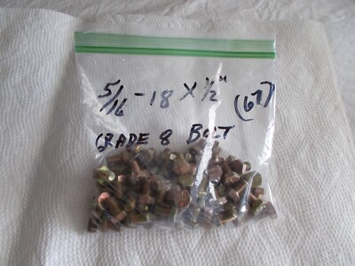 Bag of (67) Grade 8 Bolts 5/16''-18 x 1/2'' Long