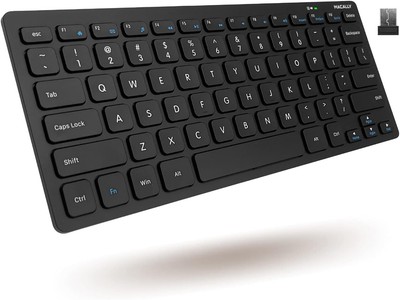 Macally 2.4G Small Wireless Keyboard - Ergonomic & Comfortable Computer Keybo...