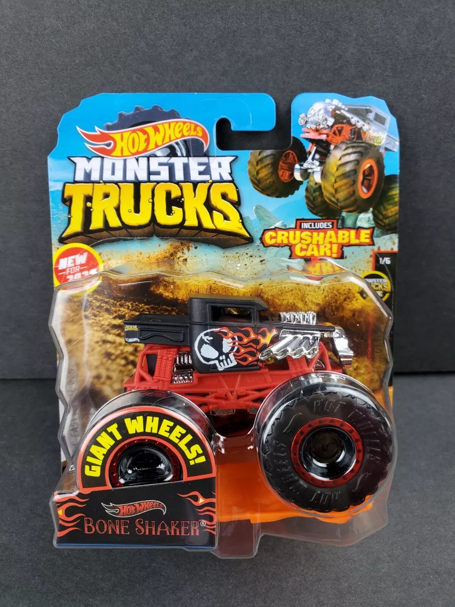 Hot Wheels Monster Trucks Bone Shaker, Giant wheels, including crushab