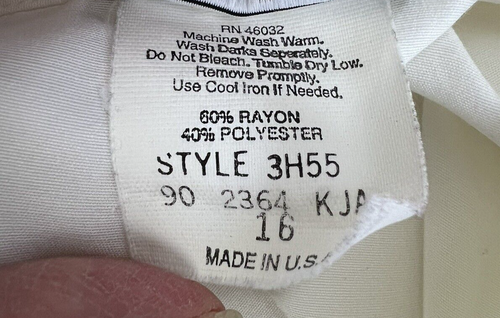 Southern Lady Blouse Women's Siae 16 Ivory Tucked Front Dressy Career Classic - Picture 7 of 8