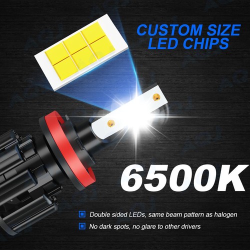 For Chevy Impala 2006-2013 Combo 6X 6000K LED Headlights Hi Lo + Fog Light Bulbs - Picture 3 of 16