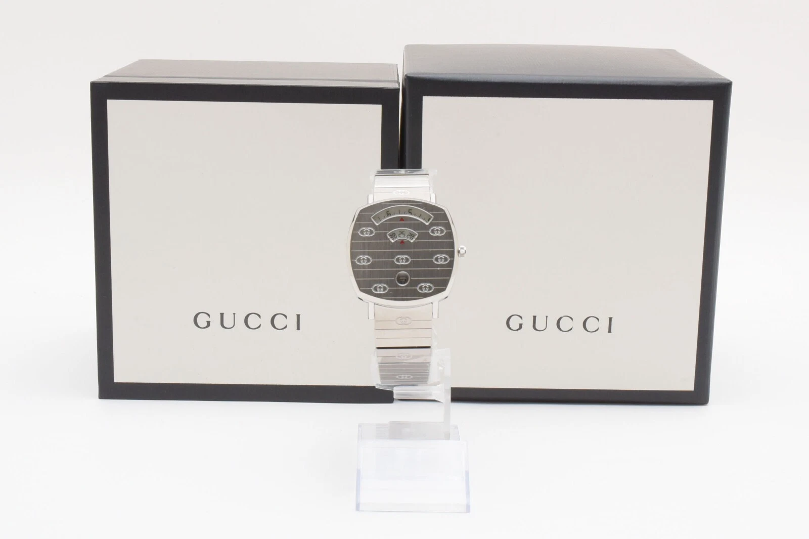 [OTTIME CONDIZIONI in Scatola] Orologio Uomo Vintage GUCCI 157.4 Argento Jump Hours Quarzo 35mm Giappone