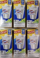 6 Packs GLAD 26 SMALL Trash Garbage Bags Clorox Odor-Shield 4 GAL CLEAN CITRUS