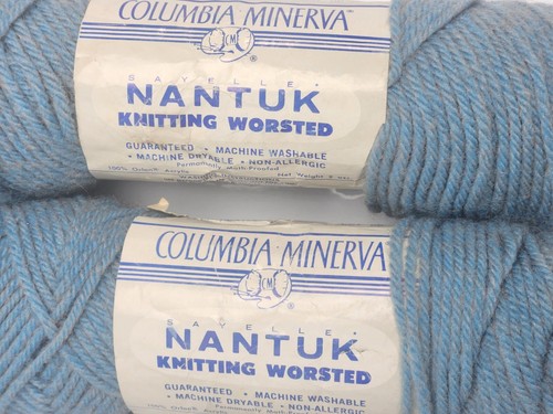 Columbia Minerva Nantuk Knitting Worsted - 100% Orlon Acryl 5225 BLUE HEATHER - Bild 3 von 5