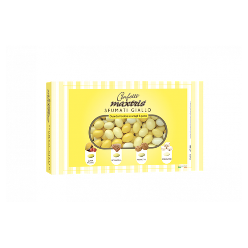 Maxtris | confetti italiani ciocomandorla 1 kg| sfumati giallo MAX-MAXSFUG-1