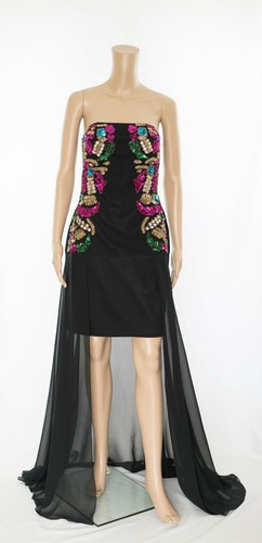 Virgos Lounge Hi Lo Sequin Embellished Bandeau Mini Maxi Occasion Dress - Picture 7 of 10