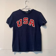 Vintage 2012 Polo Ralph Lauren Boys T-Shirt Size L 14-16 Blue USA Olympics