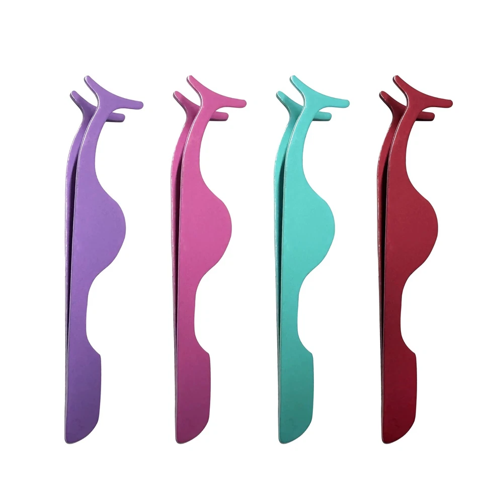 Pinzas aplicadoras de pestañas postizas de 10 piezas - Herramienta de extensión y extracción Clip Pinza Foto 2 de 4