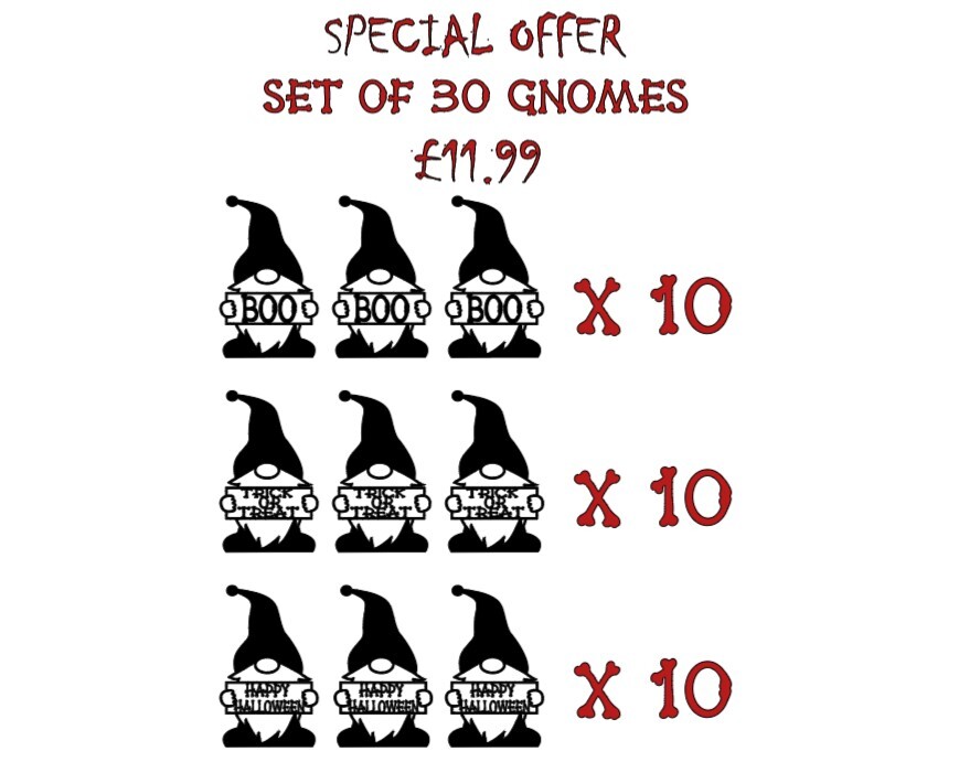 Halloween Gnomes/Gonks-3 designs Vinyl Decal Stickers For Wine Glass Mugs tiles