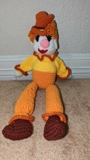 Handmade Crochet Clown Toys and Collectibles 18" Long Orange Yellow and Brown