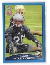 2009 Topps Chrome Patrick Chung RC Blue Refractor Patriots Rookie #TC194
