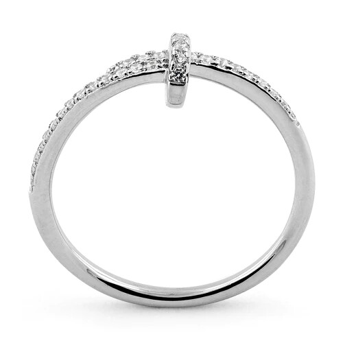 Anello Minimalista Zirconia Argento Sterling 925 Minimalista Tutte le Taglie Regno Unito - Foto 3 di 18