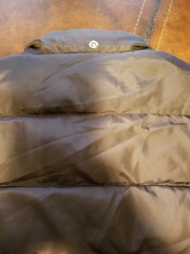 EUC Talbots petites sz M brown down quilted puffer vest coat jacket zip front - Picture 6 of 8