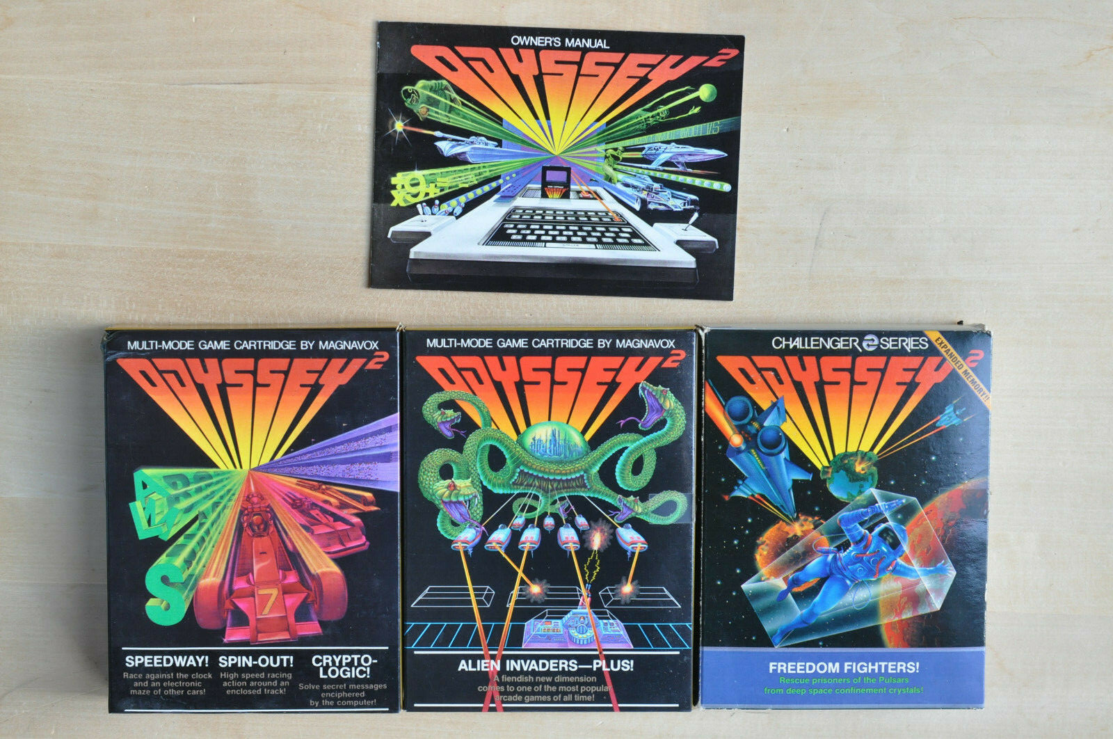 Lot of Magnavox Video Games ~ Speedway / Spin-out / Cryptologic ~ Alien Invaders
