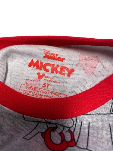 Disney Toddler Boys Mickey & Minnie Mouse Gray & Red Valentines Pajama Set 5T - Picture 6 of 6