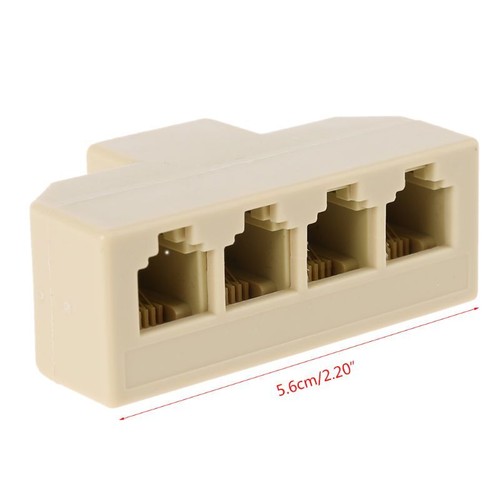 Phone line Splitter, RJ11 Wall Plate Male Plug to 4 RJ11 Female Socket Adapter - Zdjęcie 8 z 8