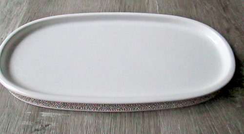 BELLA LUX CRYSTAL RHINESTONES CERAMIC BATHROOM VANITY TRAY/TOOTHBRUSH HOLDER/CUP - Picture 3 of 12
