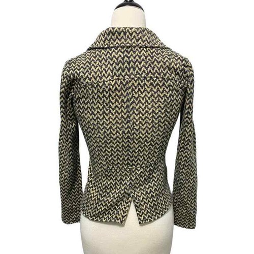 Hurley Women's Winchester Chevron Print One Button Blazer Tan Black Small - Picture 11 of 12