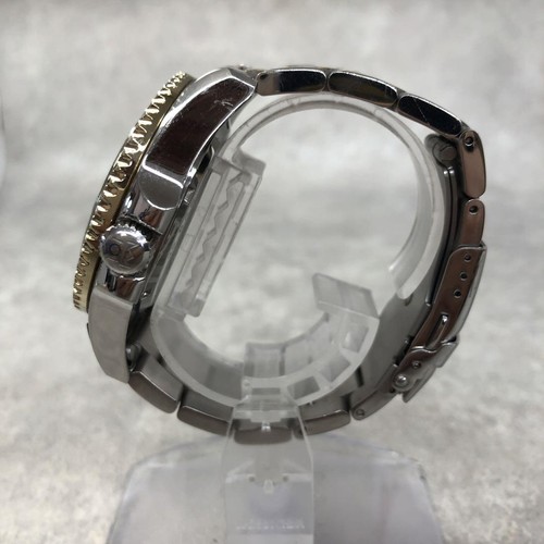Reloj Pulsera Orient Hombre Negro Redondo Plata Oro Cuarzo Japón 1.8 In B 500254 - Imagen 4 de 7