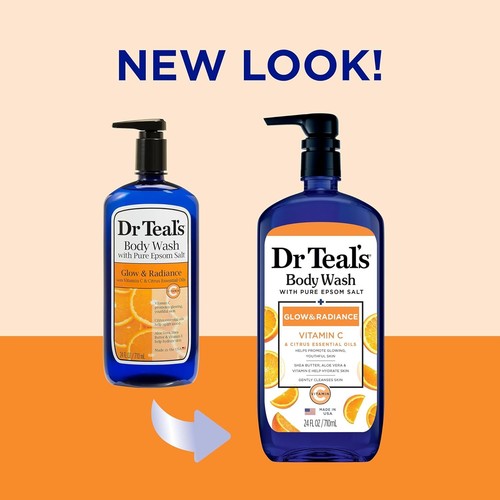 Dr Teal's Body Wash with Pure Epsom Salt Glow & Radiance with Vitamin C & Citrus - Imagen 2 de 12
