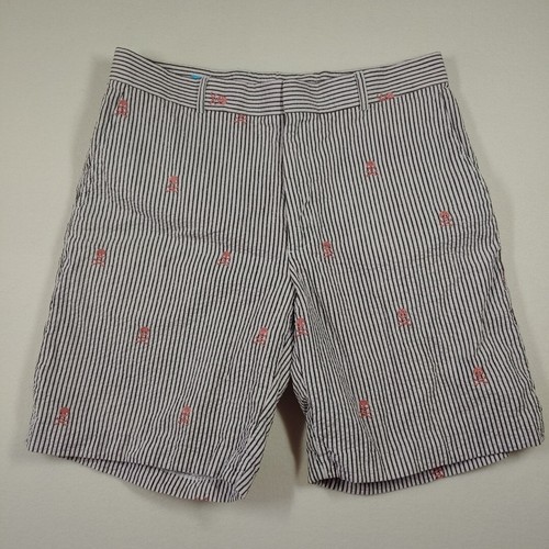 Pantalones Cortos J McLaughlin Calavera y Huesos Para Hombre Talla 34 Bordados Gris/Blanco - Imagen 2 de 13
