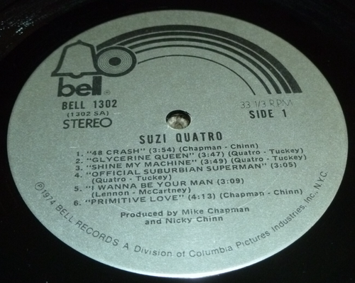 SUZI QUATRO 33RPM LP S/T ROCK'N'ROLL GLAM HARD BELL RECORDS - Picture 4 of 6