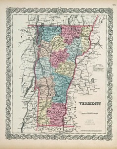 1860-Colton-039-s-034-VERMONT-034-original-ex-atlas