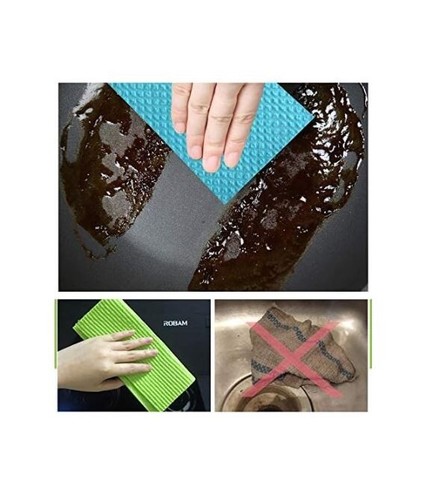 Reusable Cleaning Cellulose Sponge Cloths Absorbent Wipes Clean Kitchen Car Dish - Picture 10 of 10