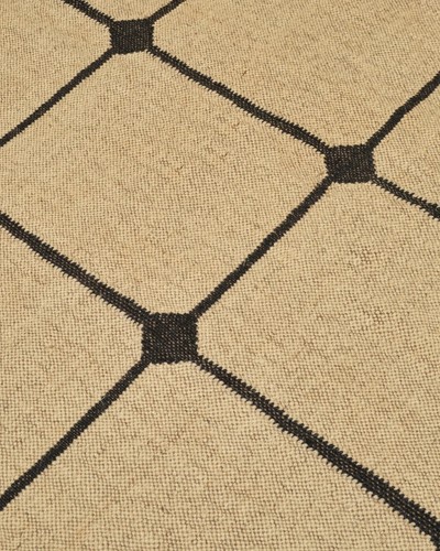 Tappeto scandinavo fatto a mano neutro panna - tappeto moderno kilim zona lana juta - Foto 8 di 9