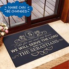 Custom Doormat Elegant Line Serve The Lord Personalized Doormat Christian