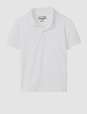 Nwt 65 Nautica Boys' White Short Sleeve Perfomance Polo Pullover Shirt Size M