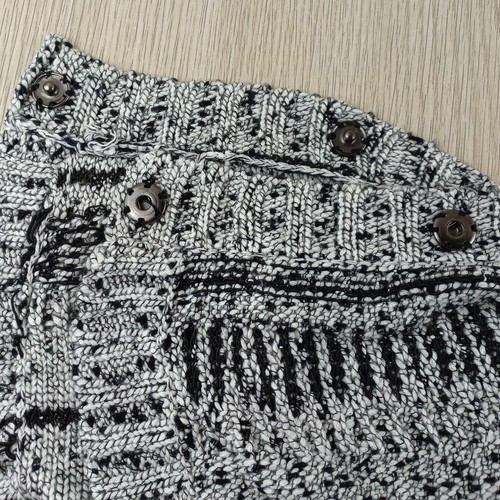 Just Jeans Knit Cardigan Women's Size M Black White Draping Double Front Coat - Picture 4 of 11