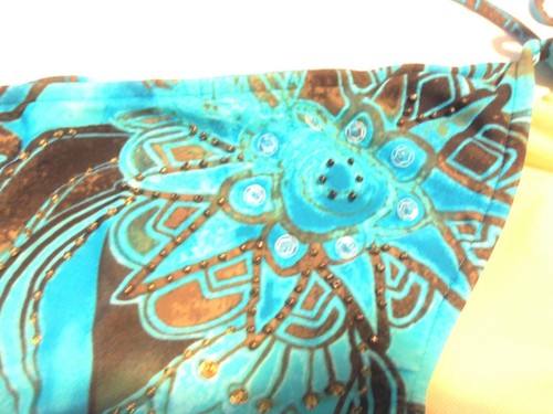 Sunsets Star Gazer Turquoise Bandeau Bikini Swimsuit Size Medium NWT$98 - Picture 4 of 5
