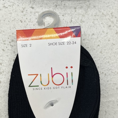 Zubii Black 6 Pack Ankle Socks Unisex Kids Size 2 NEW - Picture 2 of 4