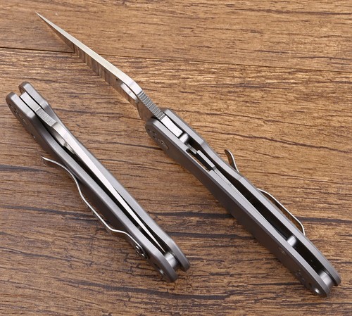Couteau de poche tactique pliant Para militaire C223 avec manche en titane et la - Afbeelding 4 van 6
