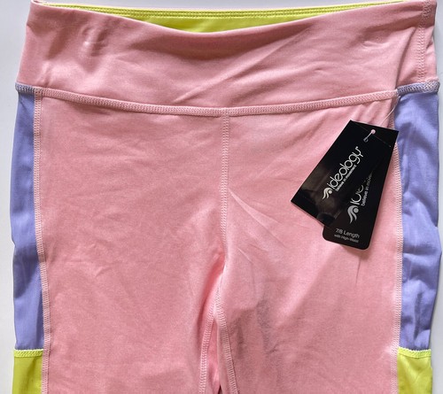 Ideology Girl's Activewear Leggings Pink High Waist Flat Seams Rapid Dry 7/8 - Picture 2 of 10