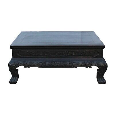 Rosewood Dark Brown Dragons Carving Rectangular Display Table Stand cs5492S Rosewood Dark Brown Dragons Carving Rectangular Display Table Stand cs5492S