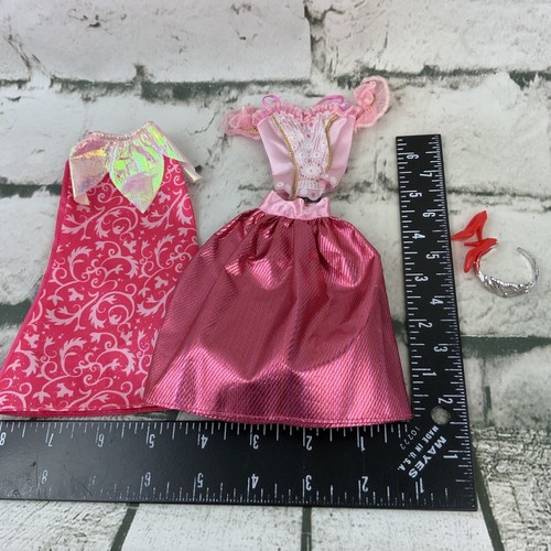 Barbie Doll Clothing Lot Formal Fancy Top 2 Skirts Red Heels Crown  5 Pieces #12 - Picture 7 of 7