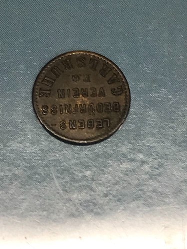 OLD GERMAN MARK COIN Lebens Bedürfniss Verein Lifes Needs LEBENSBEDARF Carlsruhe - Picture 10 of 12