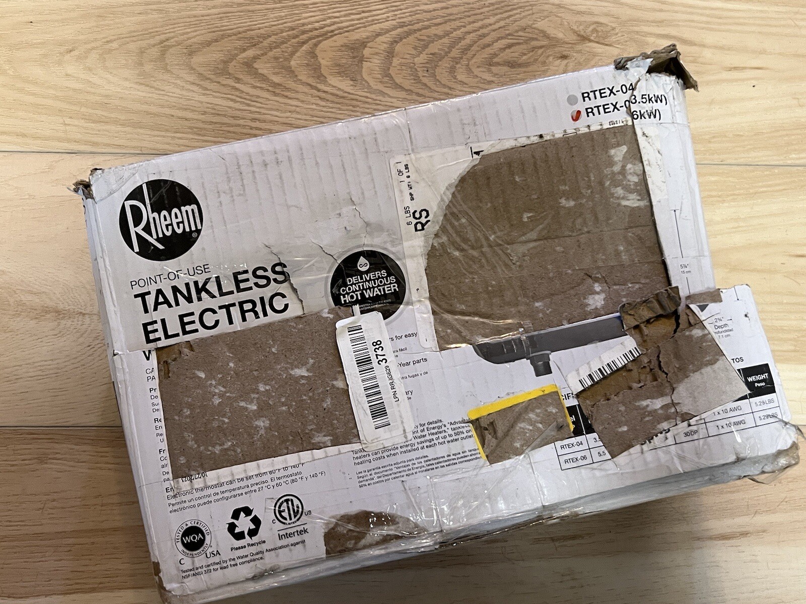 Rheem RTEX06 2 GPM Max Electric Tankless Water Heater eBay