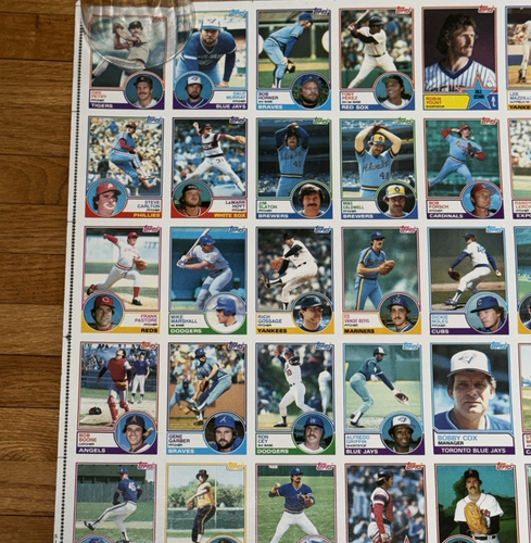 Wade Boggs Rookie RC 1983 Topps Baseball ** UNCUT SHEET ** 132 Karten 43 x 28,5" - Bild 11 von 21
