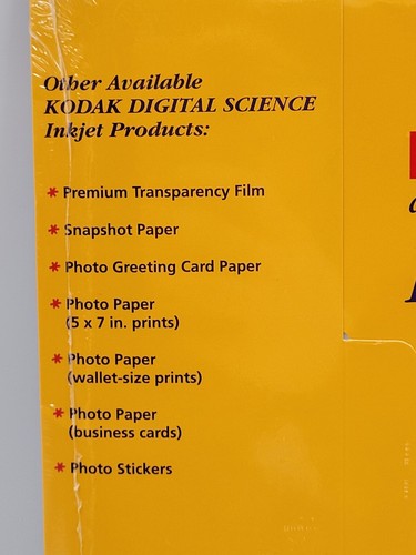 Papel fotográfico de inyección de ciencia digital KODAK ds 15 hojas 8,5"x11" *NUEVO* - Imagen 3 de 3