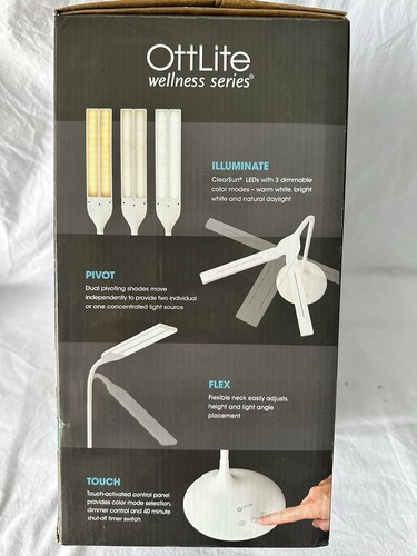 Wellness Series Pivot Table Lamp with Dual Shades (Includes LED Light Bulb) - Picture 2 of 6