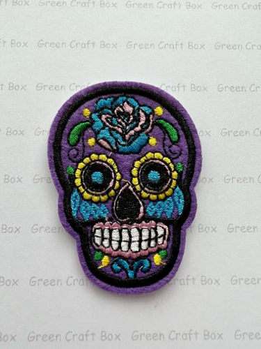 Skull Iron-on Patch, Clothes Patches, Embroidered Skull Applique, Decorative - Picture 6 of 16