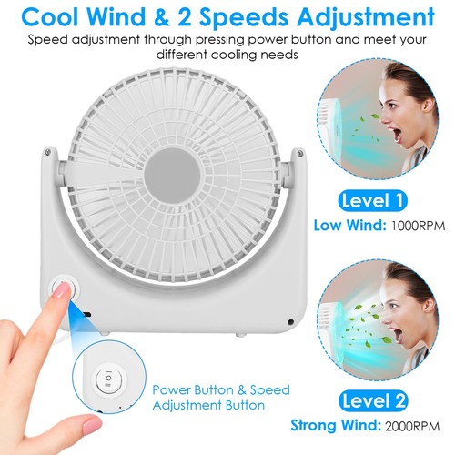 6.5" USB Desk Fan Portable Cooling Bedroom Office Fan Tilt Quiet Desktop Fan - Picture 6 of 21
