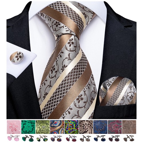 Mens Ties Lot 100 Colors Red Black Blue Gold Solid Paisley Men Tie Set - Picture 60 of 121